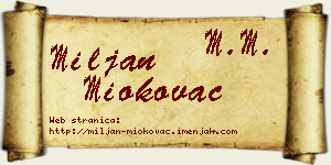 Miljan Miokovac vizit kartica